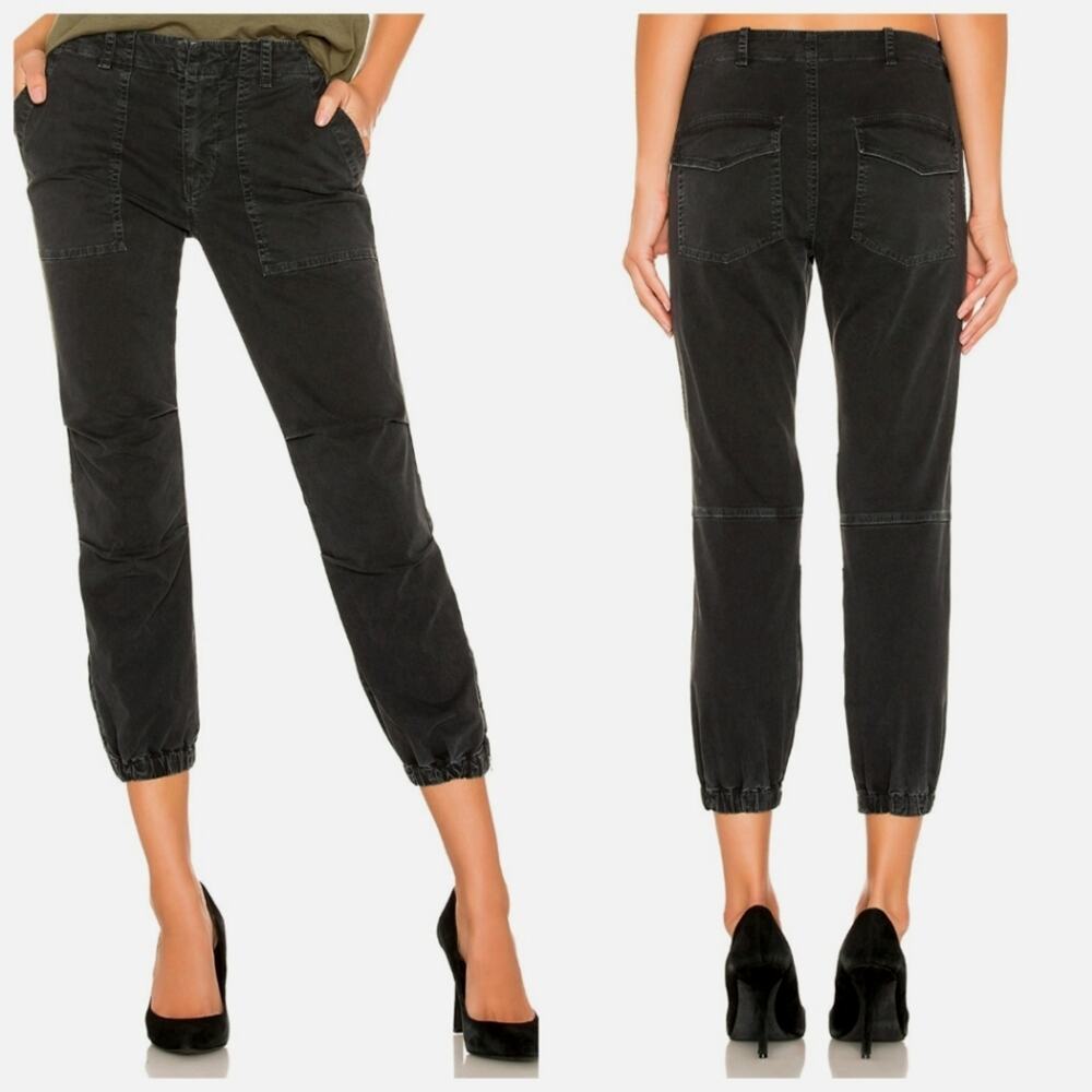Nili Lotan Cropped Military Jogger Ankle Zipper Carbon Charcoal Black Pants 2